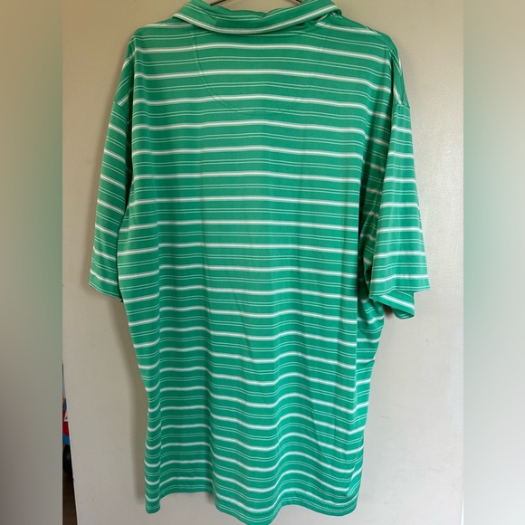 Pebble Beach Golf Polo Shirt Men’s XXL Green White Stripes Short Sleeve - Picture 3 of 3